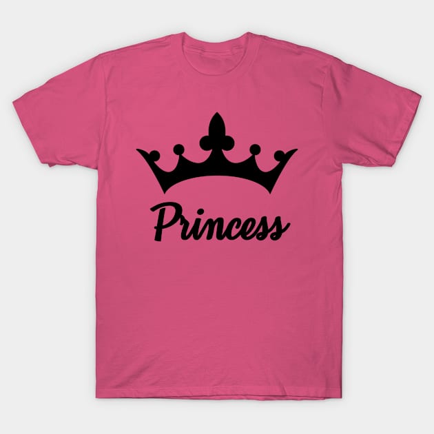 Girl Princess text print with crown T-Shirt by BeckyS23